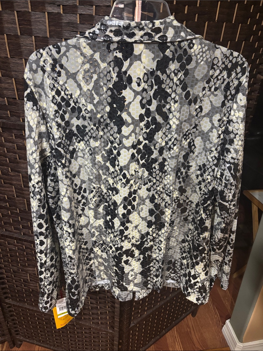 Ruby Rd. Black & Gray Abstract Print Zip Jacket - Picture 2 of 5